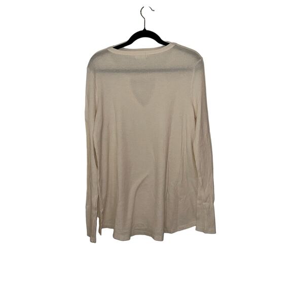 NWT t.la Long Sleeve Waffle Knit Thermal Keyhole Size Small Cream Anthropologie - Picture 4 of 6